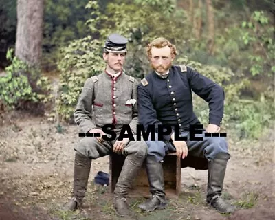 CAPT. GEORGE ARMSTRONG CUSTER & Lt Washington CIVIL WAR ERA PHOTO (153-m ) • $11.97