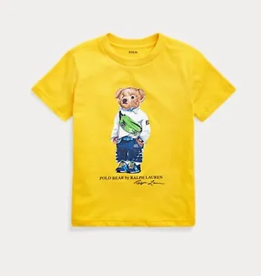 Polo Ralph Lauren Fanny Pack Bear Boys T Shirt Yellow NWT Boys Sz 6 • £60.32