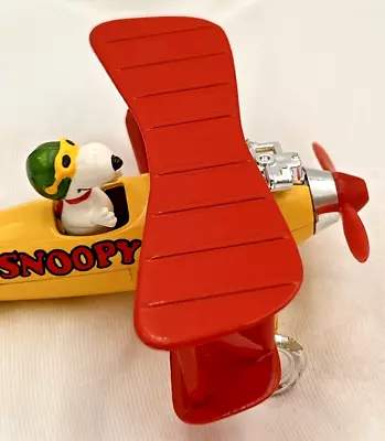 Snoopy Red Baron Biplane Metal Toy Aviva (Hong Kong) 1965 • $45