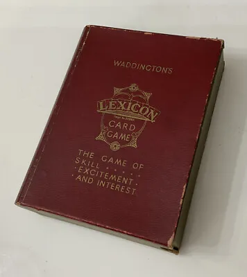 VINTAGE WADDINGTONS LEXICON CARD GAME BY ATOZED 1933 52 Cards + Instructions • £12