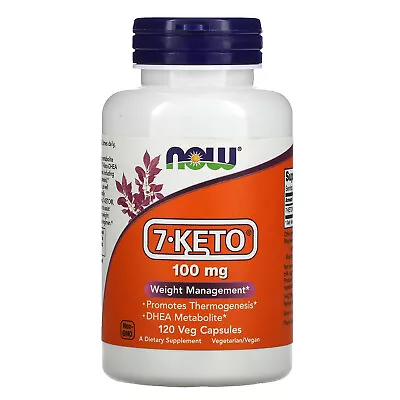 Now Foods 7-Keto 100 Mg 120 Veg Capsules GMP Quality Assured Vegan Vegetarian • $42.69