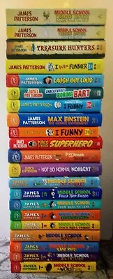 JAMES PATTERSON (21) Book Lot MIDDLE SCHOOL FUNNY TREASURE HUNTER Series GREAT • $84.50