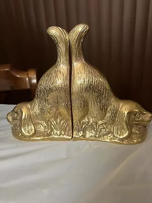 Solid Brass Dog Bookends Vintage Weigh 1 Pound 2oz Each Puppy Books Gift Desk • $50