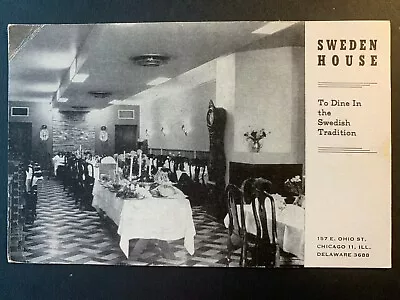 Postcard Chicago IL - Sweden House Restaurant On Ohio Street • $3