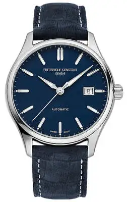 Frederique Constant Classics Index Automatic Blue Leather Mens Watch FC-303NN5B6 • $749