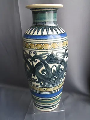 £14.99 • Buy Large Art Pottery Baluster Vase Hand Decorated