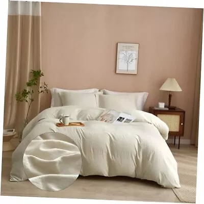  Soft Duvet Cover Silver Stripes Bed Cover Solid Color Queen 1#light Grey • $67.20