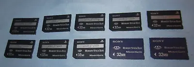 Lot Of 10 Pro Duo Memory Card 32mb Sony Brand Memory Stick MagicGate • $40