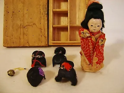 £203.33 • Buy Antique C1881 Japanese Geisha Doll W 5 Human Hair Wigs In Orginal Box One Owner 