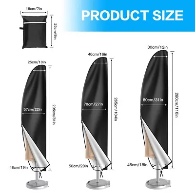 £10.19 • Buy 210D Heavy Duty Banana Parasol Cover Cantilever Umbrella Outdoor Patio Garden UK