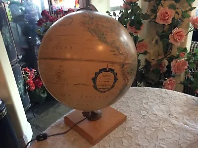 Vtg Replogle Globe - Light Up World Premier Series USSR 12  Diameter Wood Base  • $69.95