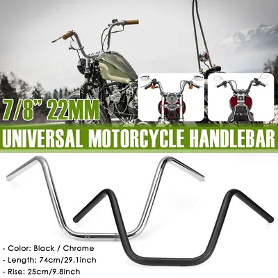 7/8 22mm Motorcycle Handlebars 10''Rising Drag Handle Bar For Cruiser Cafe Racer • $45.12