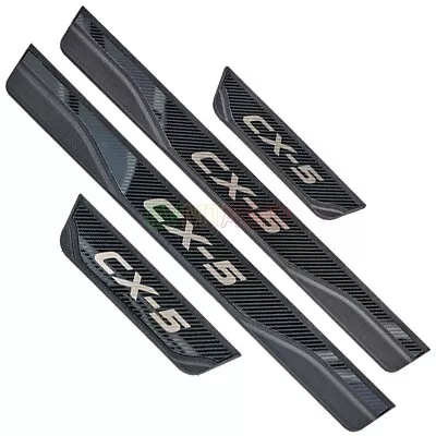 For Mazda CX-5 Accessory 2023 Carbon Car Door Sill Scuff Plate Protector Cover • $33.99