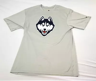 UConn Huskies Shirt Womens Large NCAA Badger Sports Dri-Fit Short Sleeve Gray 16 • $7.77