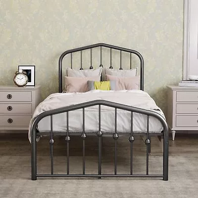 Effortless Assembly: TwinXL Metal Bed Frame With Vintage Touches • $125.69