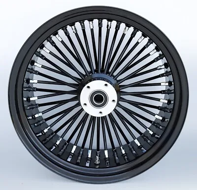 Black & Black Ultima 48 King Spoke 18 X 8.5 Rear Wheel For Harley Custom Models • $379.99