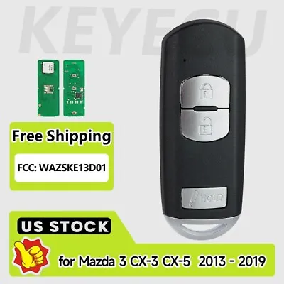 3 Button Smart Remote Key Fob For Mazda 3 CX-3 CX-5 2013 - 2019 SKE13D01 315MHz • $28.10