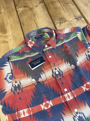 £193 • Buy Mens RAPLH LAUREN Flannel Shirt XL Multicoloured Aztec Pattern RRP £265