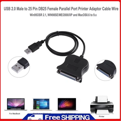 £4.08 • Buy USB 2.0 Male To 25 Pin DB25 Female Parallel Port Printer Adaptor Cable Wire .