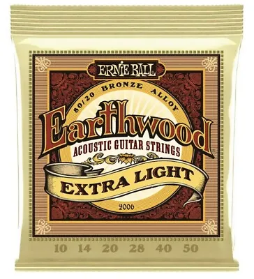 Ernie Ball Earthwood 2006 80/20 10-50 Extra Light Acoustic Guitar Strings • $10.95