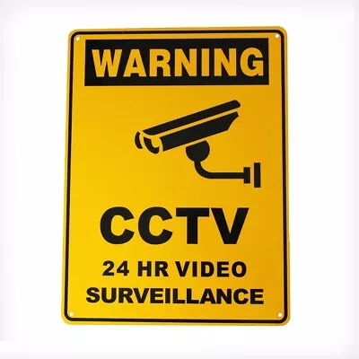 Warning Surveillance Camera Sign CCTV 24 Hr Video Metal 300x200mm Property  • $13.28