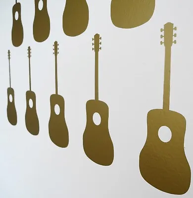 Acoustic Guitar / Music Wall Art Decals/Stickers - Various Colours & Sizes • £4