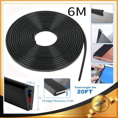 6M Rubber U Channel Edging Trim Self-Adhesive Sheet Metal Glasses Edge Protector • £12.90