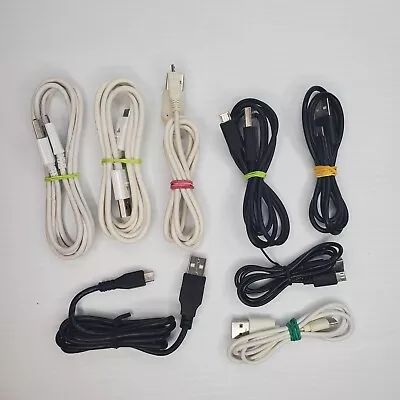 Lot Of 8 Misc Micro USB Cabels Cords (Some New Some Used) • $7.33
