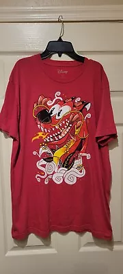 Men's Disney Mulan Mushu Red Shirt T-Shirt Graphic Tee XL X-Large • $19.97