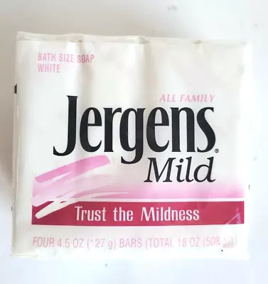 Jergens All Family Mild White Soap Bars Bath Size 4.5 Oz Sealed 4 Pack Vtg 1991 • $10.50