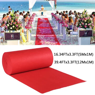 Red Carpet Celebrity Wedding Ceremony Aisle Floor Runner Rug 3.3x16ft 3.3x40ft • $18.98