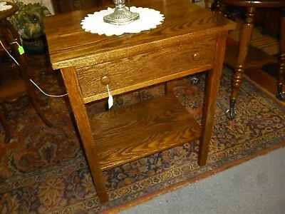 $425 • Buy Antique Oak Side Table Mission Style W/ Drawer  1900's  Refinished