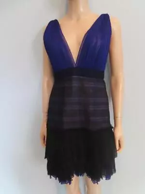 J. Mendel Purple/Black Sleeveless Evening Mini Dress Size US 4 • $195