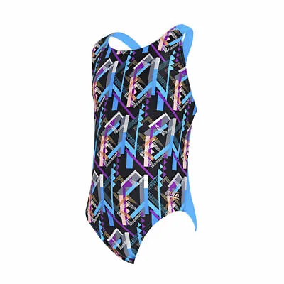 Zoggs Girls Shimmer Fly Back Swimsuit Age 12-13 14-15 Racer Open RRP £22 • £14.97