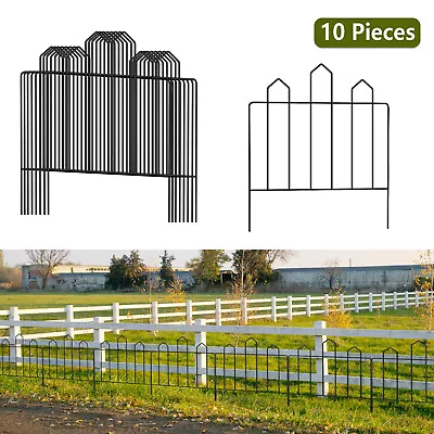 10 Pack Garden Fence Decorative Garden Barrier Panel Rustproof Border 10ft X16in • $24.99