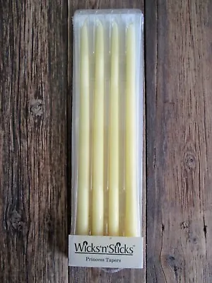 Vintage Wicks 'N Sticks Princess Tapers 10  Candles Light Yellow Fit 1/2  Holder • $7.99