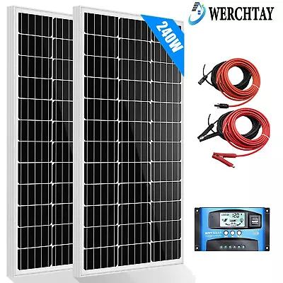 200W 240W Watt 12V 24V Volt Mono Solar Panel Kit RV Caravan Shed Battery Charger • £159.98