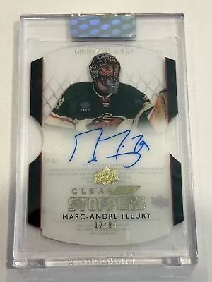 2022-23 Upper Deck Clear Cut #SA-MF Marc-Andre Fleury Stoppers Auto #12/99 Wild • $53