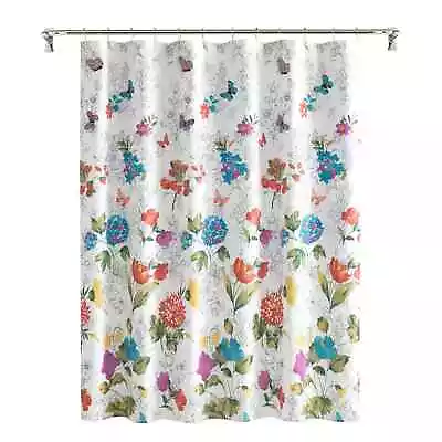 The Pioneer Woman Blooming Bouquet Floral Embroidered Cotton-Rich Shower Curtain • £18.99