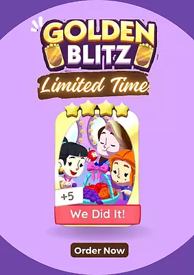 Monopoly Go 4 Star Sticker/Card -  Golden Blitz Event - We Did It! • $63.93