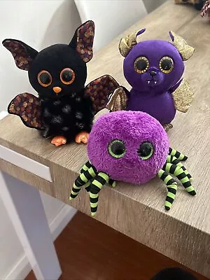 Beanie Boos . Radar The Bat  Halloween Spider And Purple Bat RARE. Great Cond . • $21.99