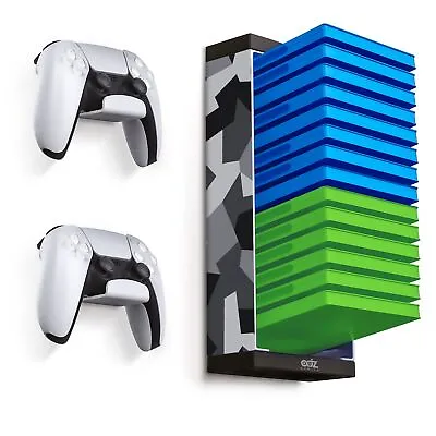 Camo Game Case Storage Shelf & Controller Wall Mount Holders For PS4 PS5 Xbox • £18.99