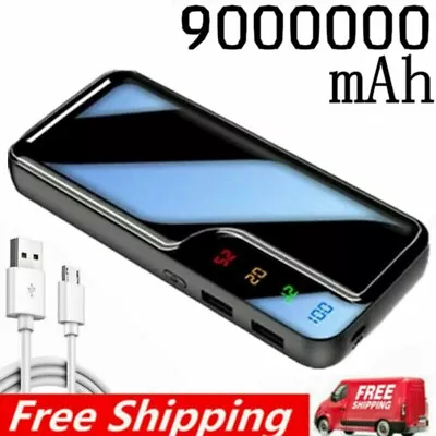 9000000mAh Power Bank 2 USB Portable Battery Fast Charger Pack For Mobile Phone • £4.79