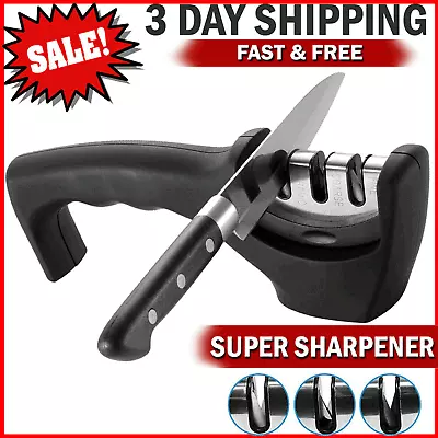 Knife Sharpener Professional Ceramic Tungsten Kitchen Sharpening System 3 Stage • $6.99