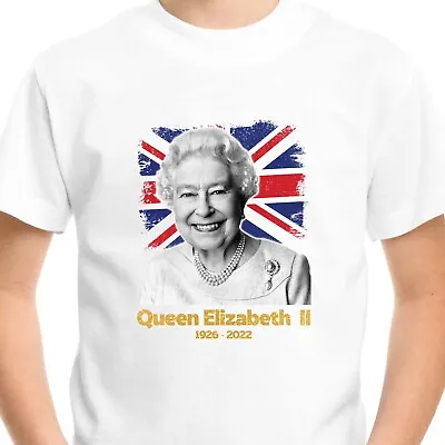 Queen Elizabeth II 1926 - 2022 RIP T-Shirt Top Tee Union Jack Men Kids Unisex V1 • £7.99