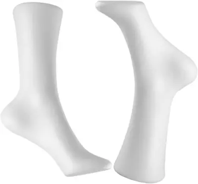 Ankle Bracelet Sock Model Display 2pc White Mannequin Foot Plastic Female Foot • $17.88