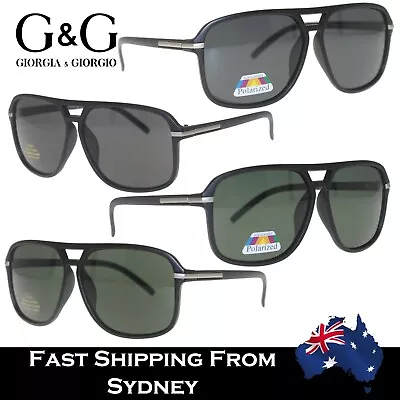 Mens Womens Fashion Aviator Sunglasses Black/Green Lenses Polarized Optioanl • $19.99