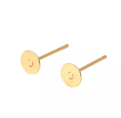 ❤ 50 (25 Pairs) X GOLD Silver Plated FLATBACK EARRINGS Studs Post Pad CHOOSE ❤ • £1.20