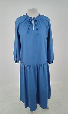 Women's M&S Long Sleeves Long Dress Blue NWOT F2 • £10.99