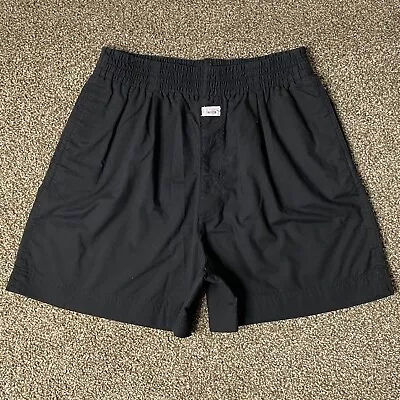 Vintage Honors Sport Mens Size L Black Pleated Pull On Athletic Shorts Pockets • $13.49